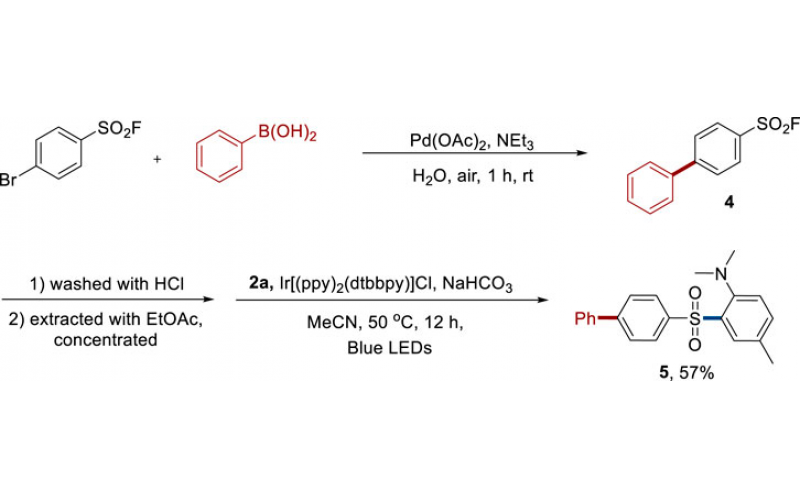 可见光介导的苯胺与磺酰氟的磺酰化反应